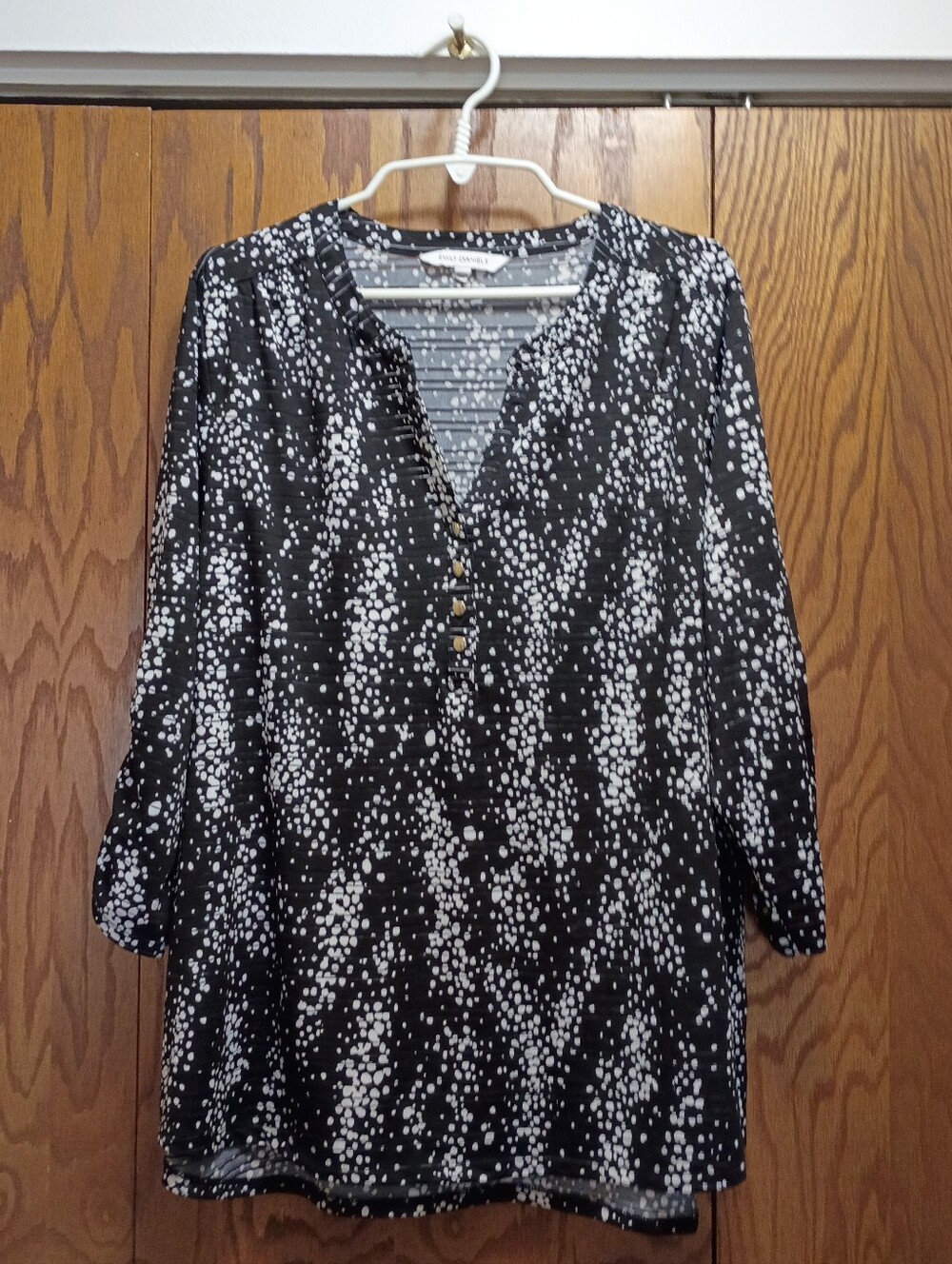 Emily Rose Black Tunic with White Dot Print
